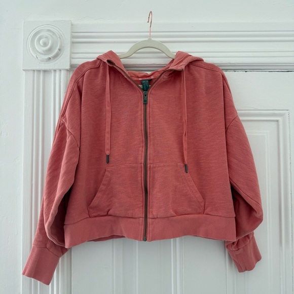 Sweaty Betty Tops - Sweaty Betty Coral Zip-Up Hoodie
